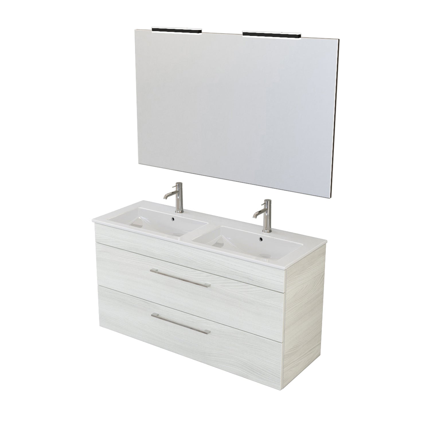  specchio con lampada LED olmo bianco by CeramicStore | Lo specialista del tuo bagno