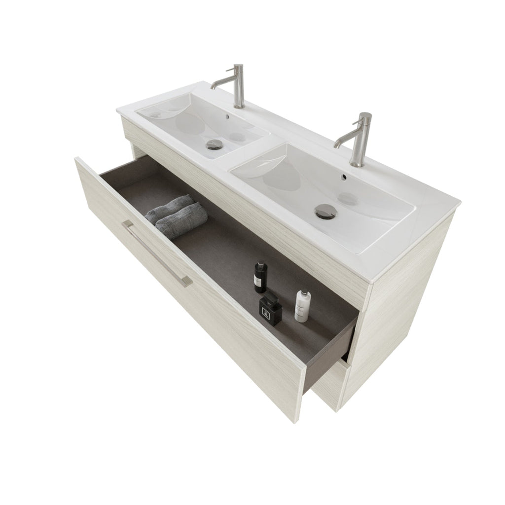  Composizione bagno sospesa Smack a 2 cassetti 118x62 con doppio lavabo