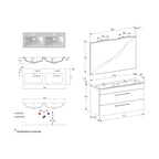  Composizione bagno sospesa Smack a 2 cassetti 118x62 con doppio lavabo