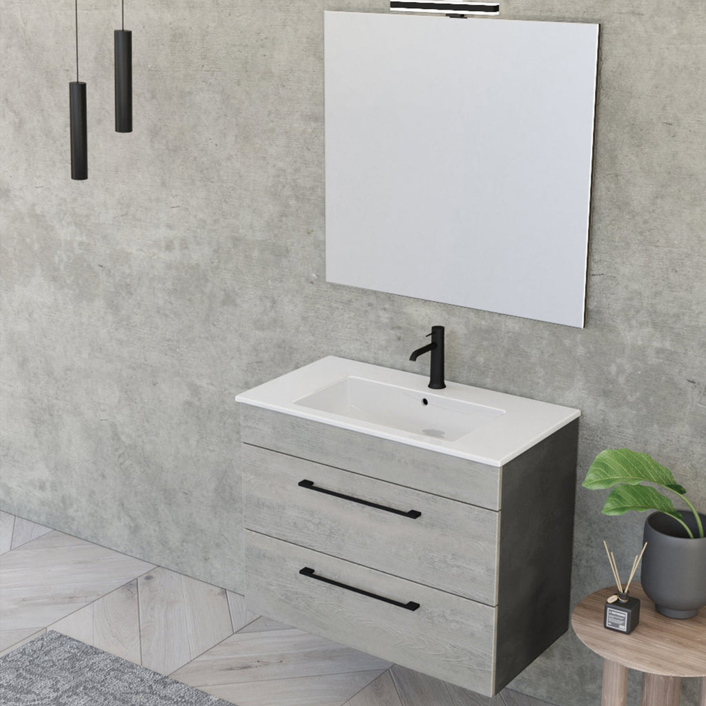 Composizione bagno sospesa Smack a 2 cassetti 80x62 con lavabo