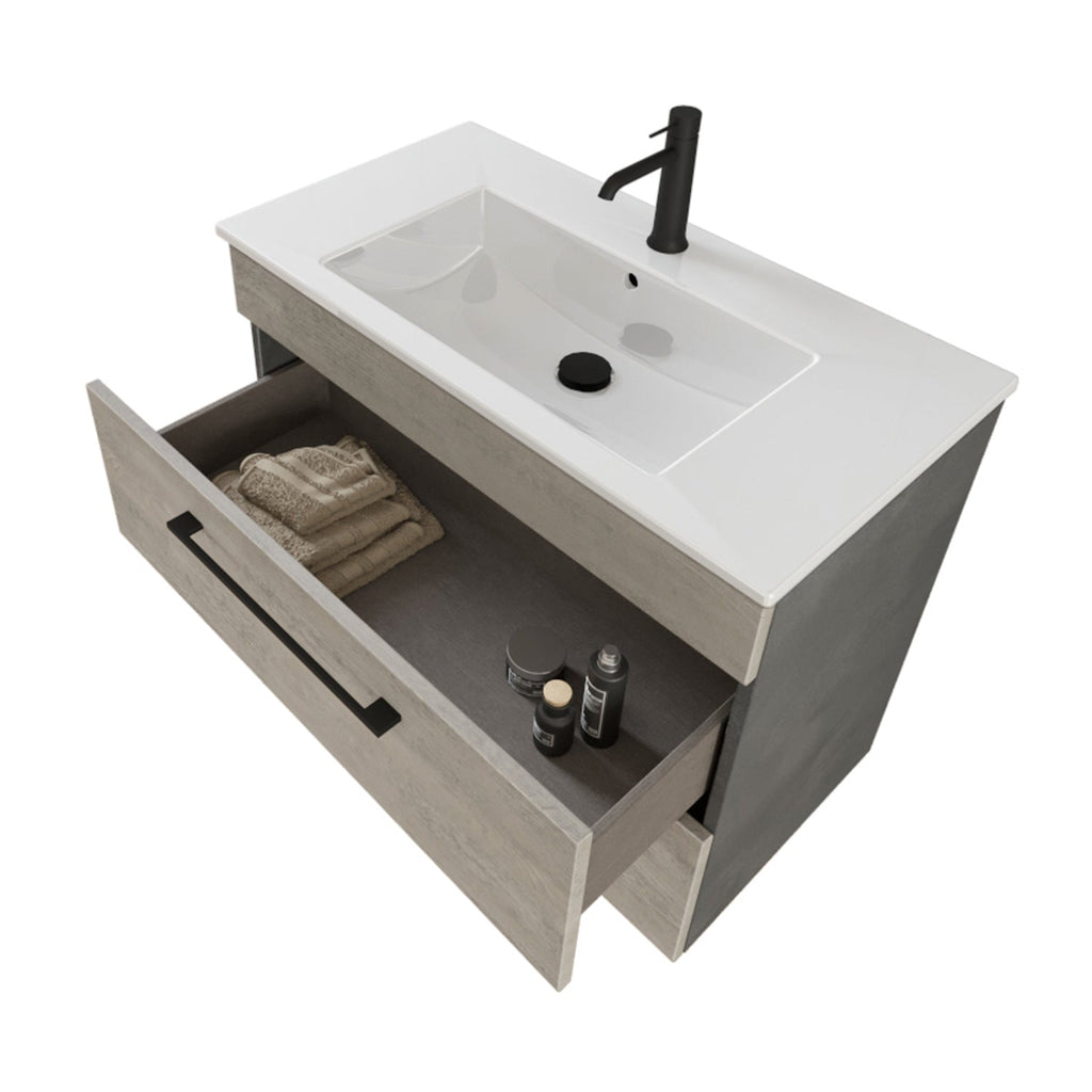  Composizione bagno sospesa Smack a 2 cassetti 80x62 con lavabo