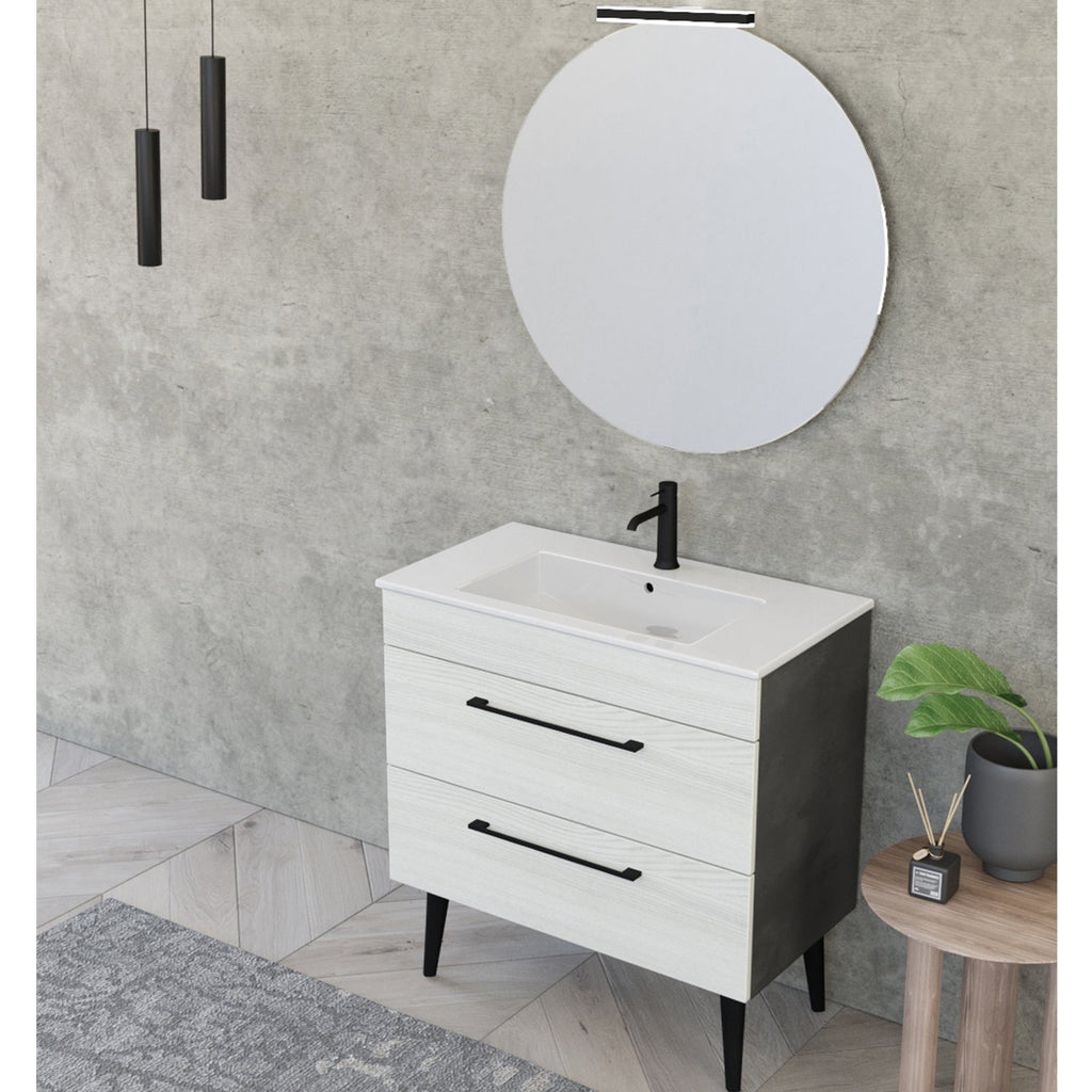 Composizione bagno sospesa Smack a 2 cassetti 80x62 con lavabo