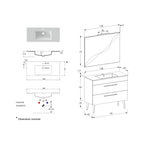  specchio con lampada LED cement wood e cemento by CeramicStore | Lo specialista del tuo bagno