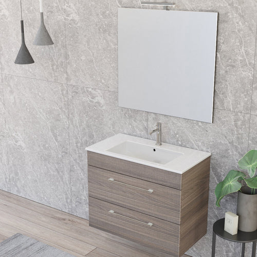 Composizione bagno sospesa Smack a 2 cassetti 80x62 con lavabo