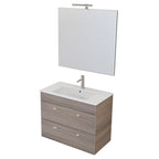  specchio con lampada LED olmo naturale by CeramicStore | Lo specialista del tuo bagno