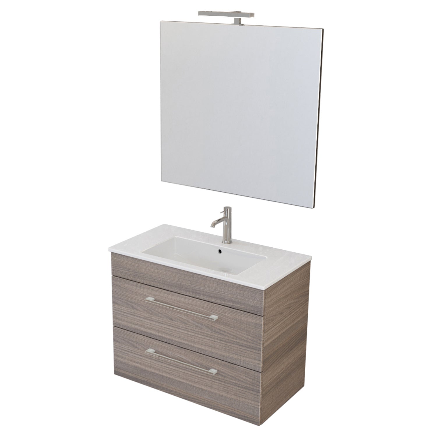  specchio con lampada LED olmo naturale by CeramicStore | Lo specialista del tuo bagno