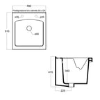  Lavatoio in ceramica bianca BathCore 51x45 cm con foro troppo pieno. Senza strizzatoio by CeramicStore | Lo specialista del tuo bagno