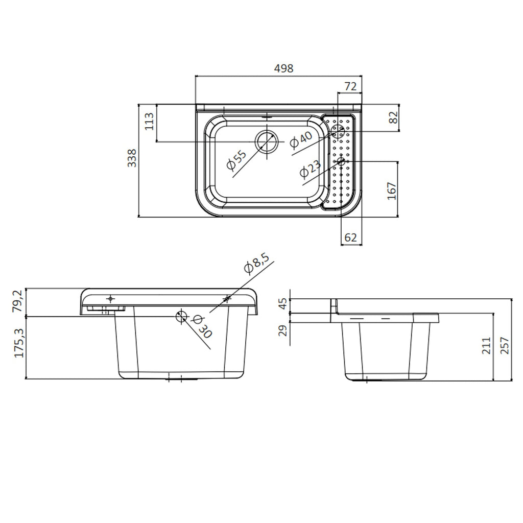  Pilozzo in polipropilene 50x34 cm grigio by CeramicStore | Lo specialista del tuo bagno