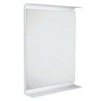 Specchio rettangolare con cornice-mensola in alluminio verniciato bianco e luce led cm 64x90 Lineabeta Speci by CeramicStore | Lo specialista del tuo bagno