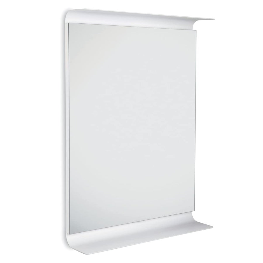 Specchio rettangolare con cornice-mensola in alluminio verniciato bianco e luce led cm 64x90 Lineabeta Speci by CeramicStore | Lo specialista del tuo bagno