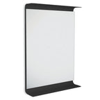 Specchio rettangolare con cornice-mensola in alluminio verniciato nero goffrato e luce led cm 64x90 Lineabeta Speci by CeramicStore | Lo specialista del tuo bagno