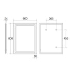  Specchio rettangolare da parete ultrapiatto Lineabeta Speci con luce led e accensione touch. Reversibile cm 60x80 by CeramicStore | Lo specialista del tuo bagno