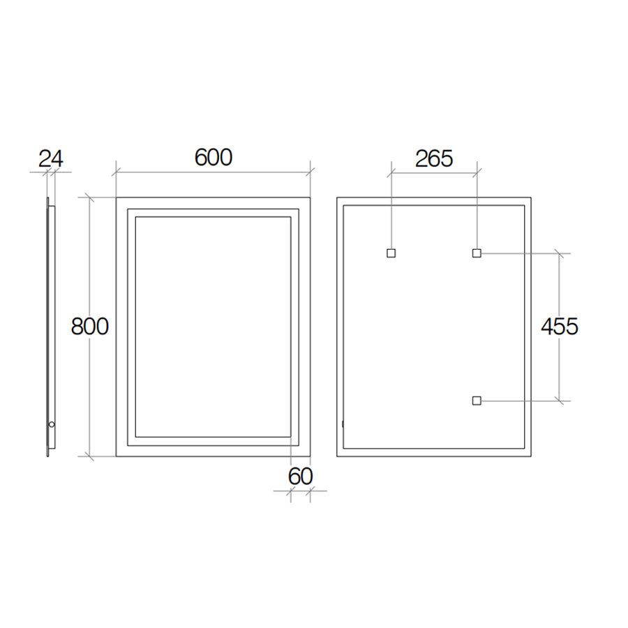 Specchio rettangolare da parete ultrapiatto Lineabeta Speci con luce led e accensione touch. Reversibile cm 60x80 by CeramicStore | Lo specialista del tuo bagno