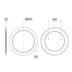  Specchio tondo con cornice illuminata da parete Lineabeta Speci diametro cm 80. Luce led by CeramicStore | Lo specialista del tuo bagno