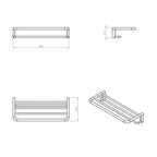  Mensola porta asciugamani sospeso in ottone della collezione 'Black & White' by Cosmic - Bianco satinato 60x25x11 cm by CeramicStore | Lo specialista del tuo bagno