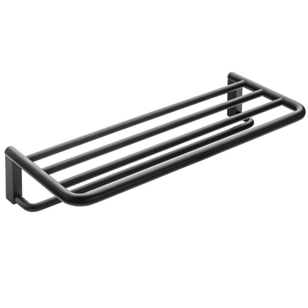 Mensola porta asciugamani sospeso in ottone della collezione 'Black & White' by Cosmic - Nero satinato 60x25x11 cm by CeramicStore | Lo specialista del tuo bagno