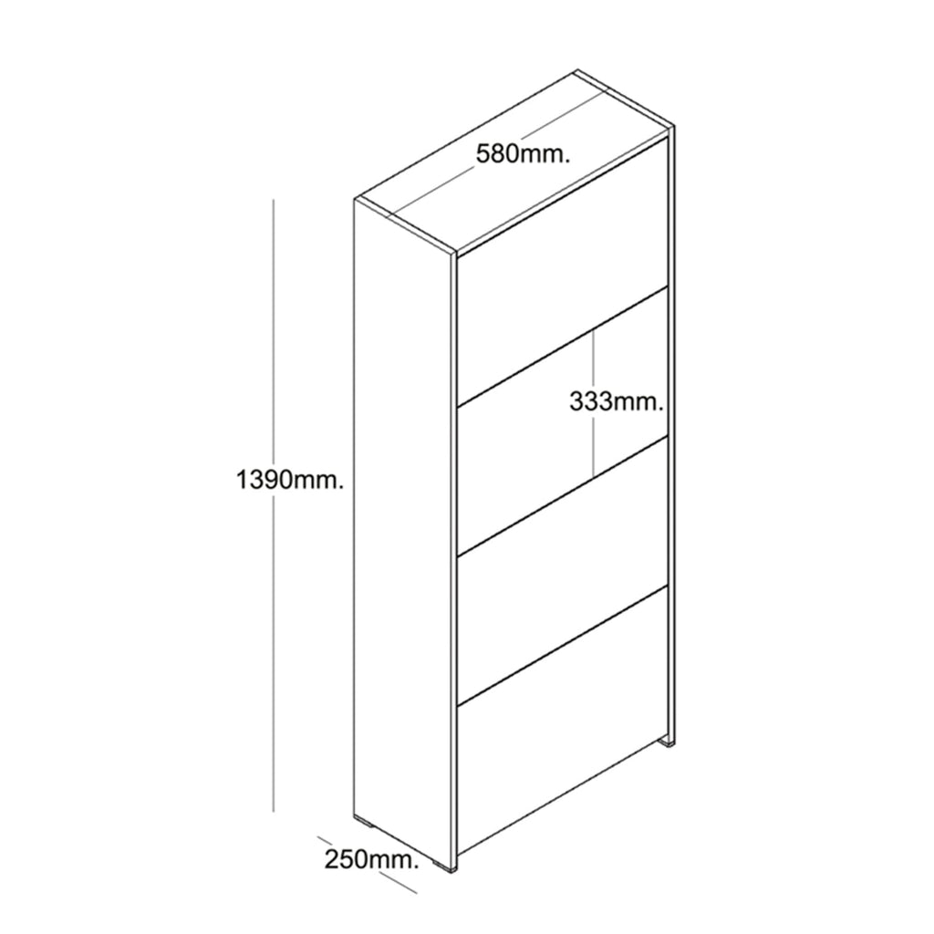  Scarpiera a 4 ante a ribalta - Rovere platino by CeramicStore | Lo specialista del tuo bagno