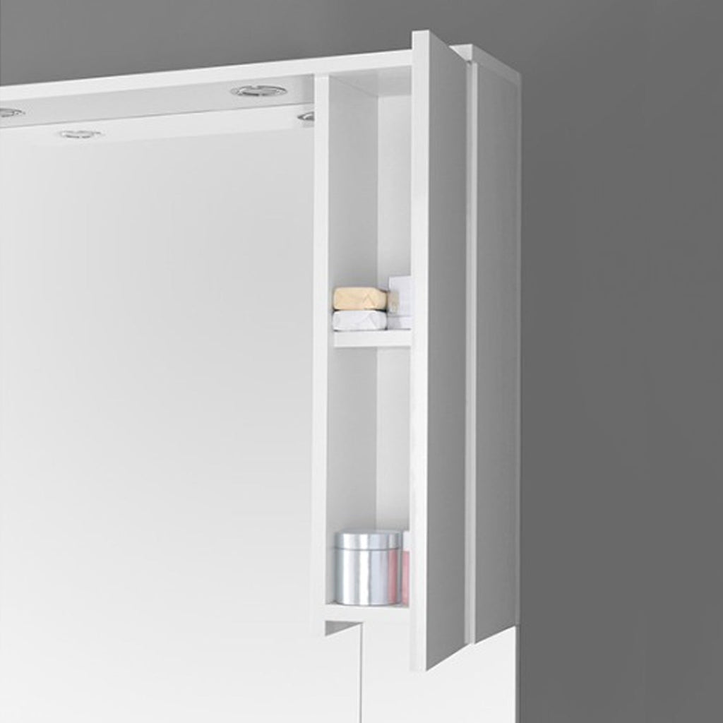 Composizione bagno Cubi&Co serie Star 80 cm con specchio e pensile - Bianco lucido