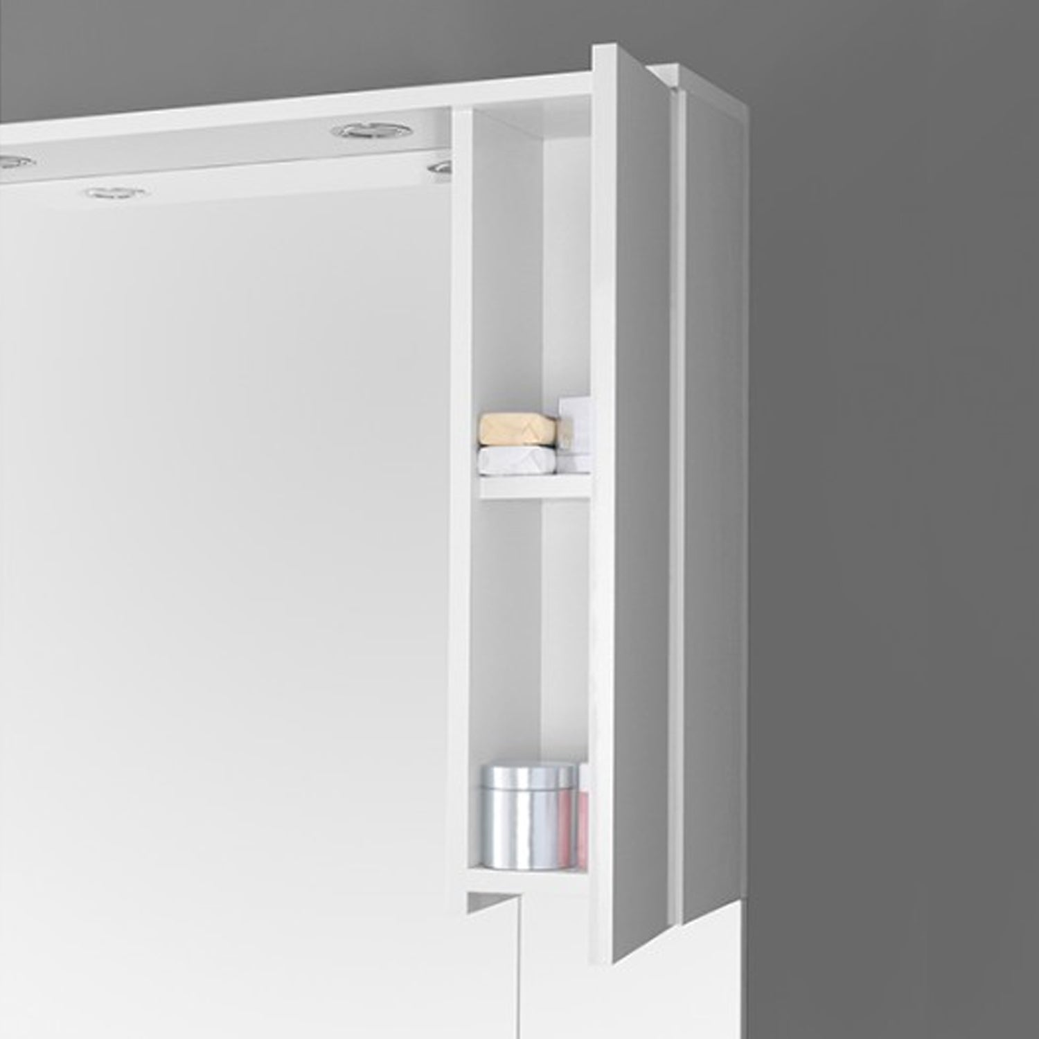 Composizione bagno Cubi&Co serie Star 80 cm con specchio e pensile - Bianco lucido