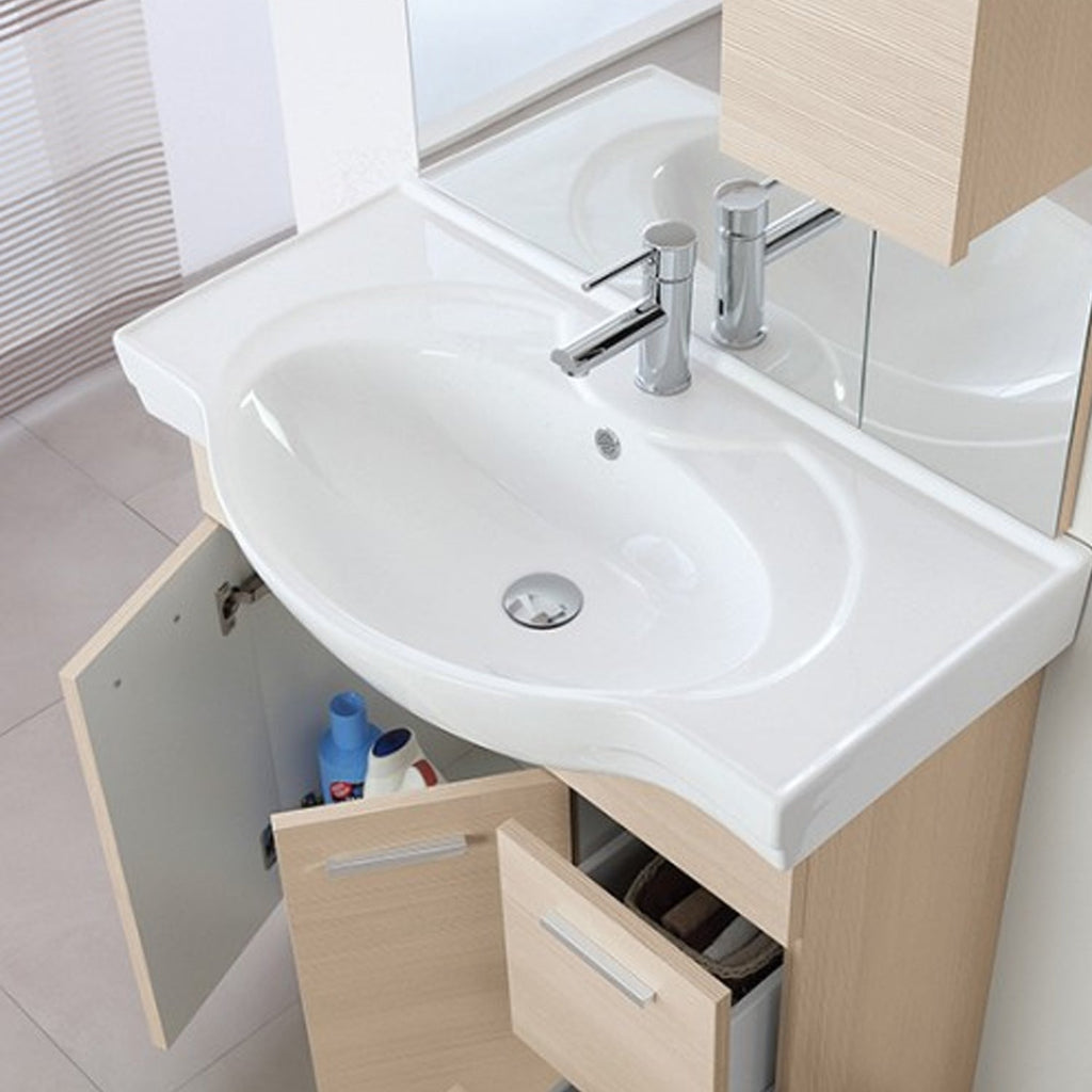 Composizione bagno Cubi&Co serie Star 80 cm con specchio e pensile - Larice