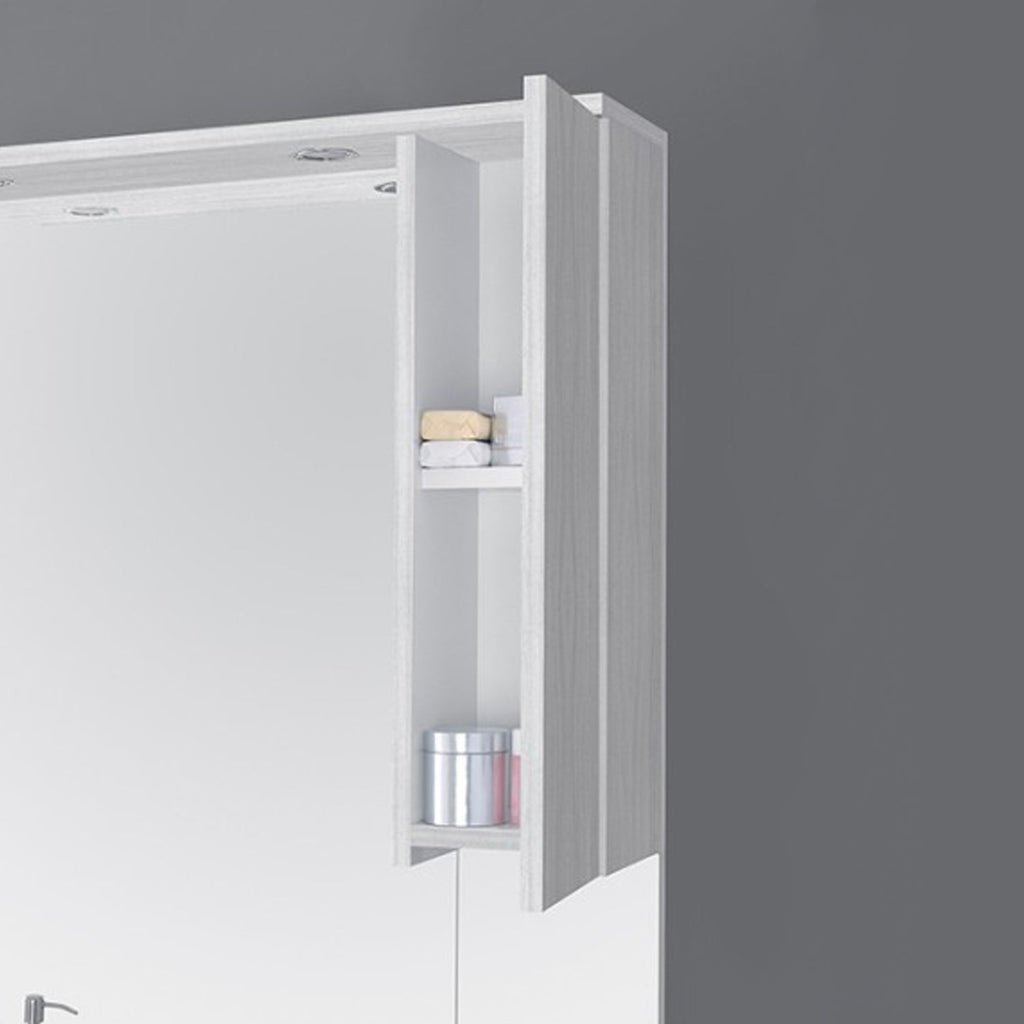 Composizione bagno Cubi&Co serie Star 80 cm con specchio e pensile - Grigio