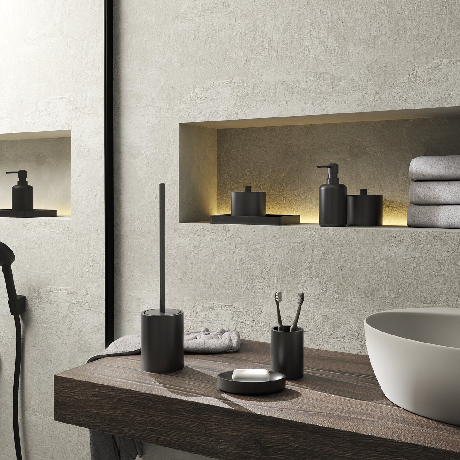  Vassoio portaoggetti in resina Gedy serie Brenda - Nero Matt by CeramicStore | Lo specialista del tuo bagno