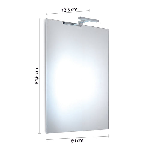  Specchio filo lucido 60x80 di Gedy modello William con lampada a Led inclusa by CeramicStore | Lo specialista del tuo bagno