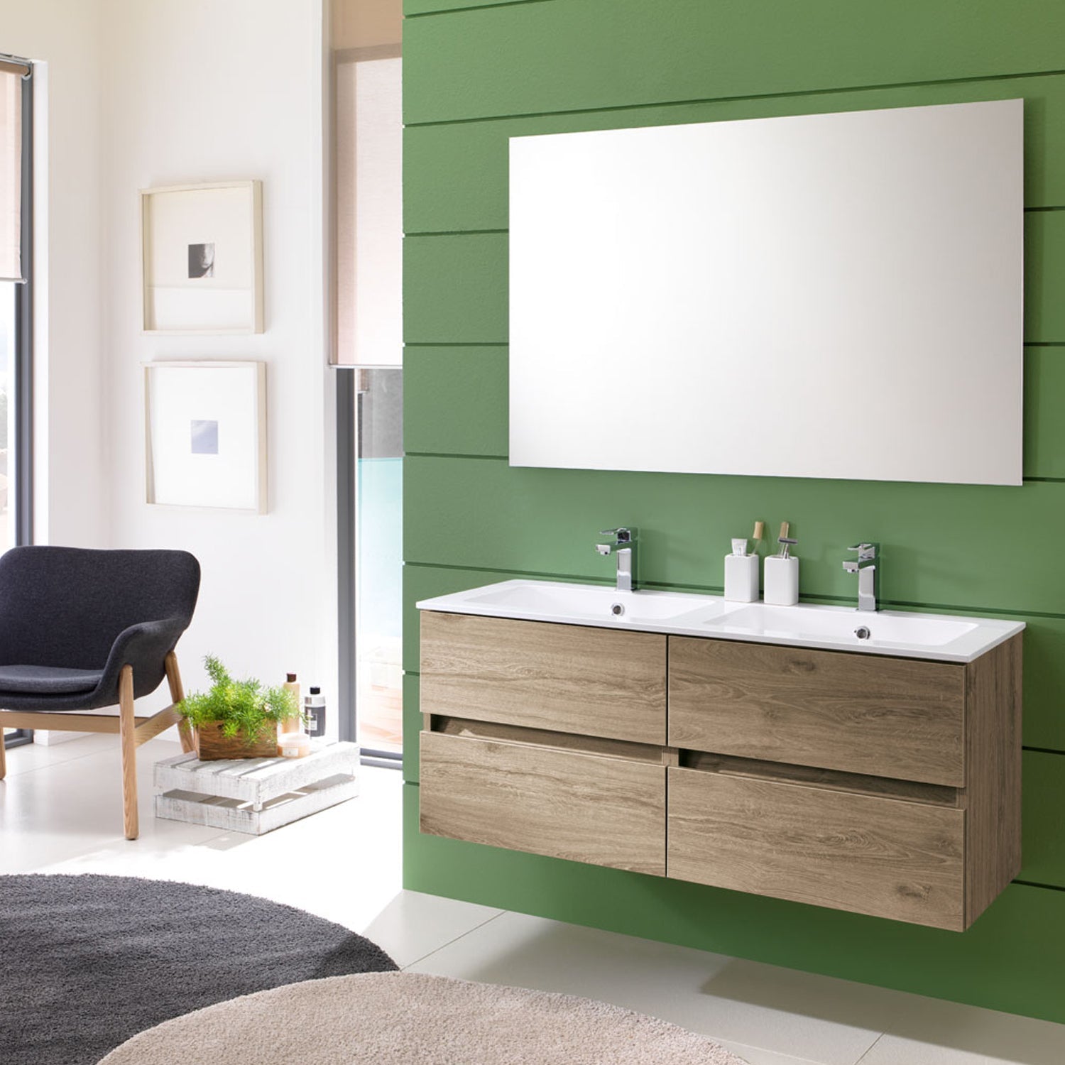 Mobile bagno sospeso Kora07 cm 120x190x46 rovere nabucco by CeramicStore | Lo specialista del tuo bagno