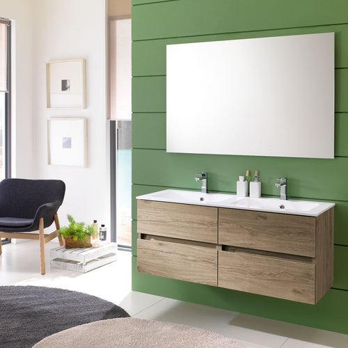 Mobile bagno sospeso Kora07 cm 120x190x46 rovere nabucco by CeramicStore | Lo specialista del tuo bagno