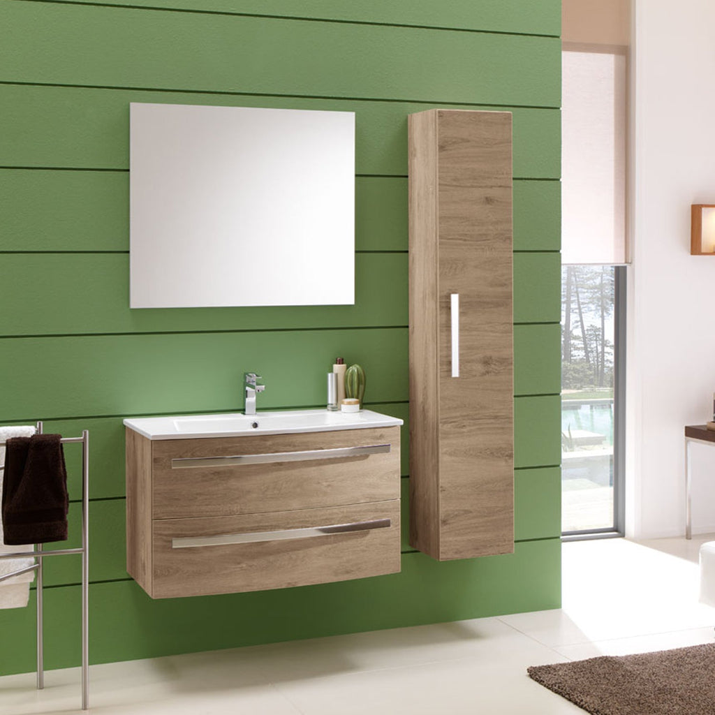 Mobile bagno sospeso modello Oscar01 cm 115x190x46 rovere nabucco by CeramicStore | Lo specialista del tuo bagno