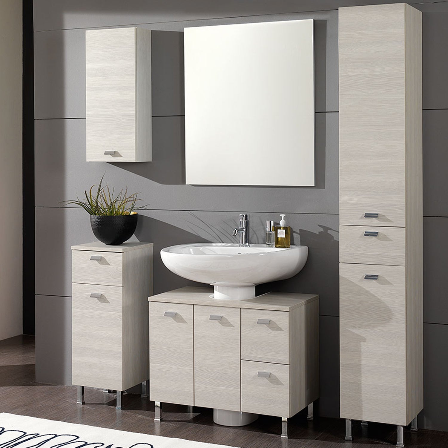 Mobile bagno a terra modello Rimini10 cm 132x195x43