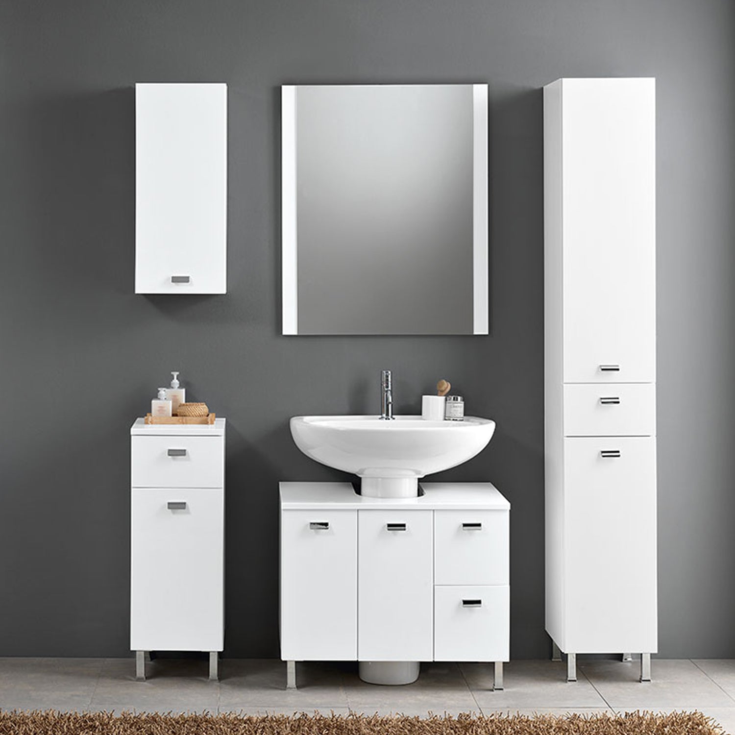 Mobile bagno a terra modello Rimini11 cm 132x195x43