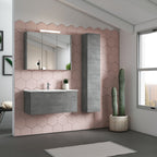  Mobile bagno sospeso modello Portland 02 120 cm con lavabo colonna e specchio color Cemento by CeramicStore | Lo specialista del tuo bagno