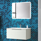 Mobile bagno sospeso modello Portland04 90 cm con lavabo e specchio color Aralie by CeramicStore | Lo specialista del tuo bagno