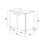 Mobile sottolavabo Cubi&Co serie Star 70 cm in nobilitato melaminico - Grigio