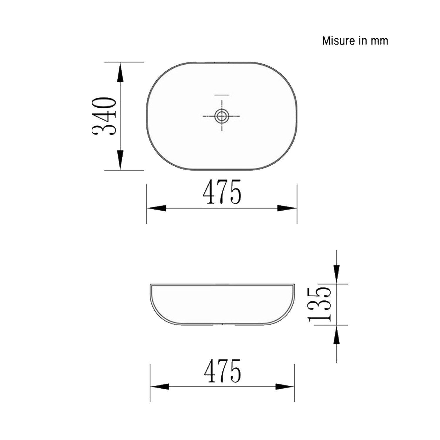 Composizione bagno sospesa Cubi&Co serie Mount 110 cm con lavabo in ceramica e specchio tondo - Noce canaletto