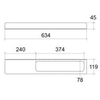  Mensola a Muro con Foro Porta Asciugamani a destra Lineabeta collezione Saeta in Alluminio Bianco