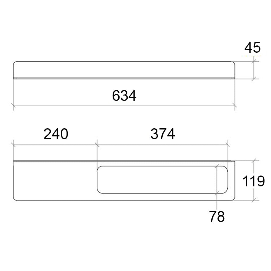  Mensola a Muro con Foro Porta Asciugamani a destra Lineabeta collezione Saeta in Alluminio Bianco