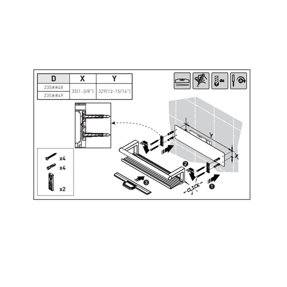  Mensola porta sapone doccia a muro in alluminio ed ottone verniciato della collezione 'Architect s+' by Cosmic - Nero