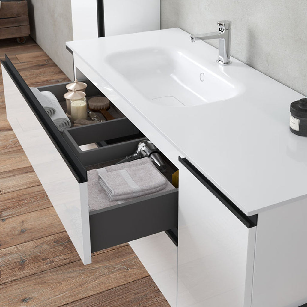  pensile e specchio modello York01 200 cm Bianco Lucido by CeramicStore | Lo specialista del tuo bagno