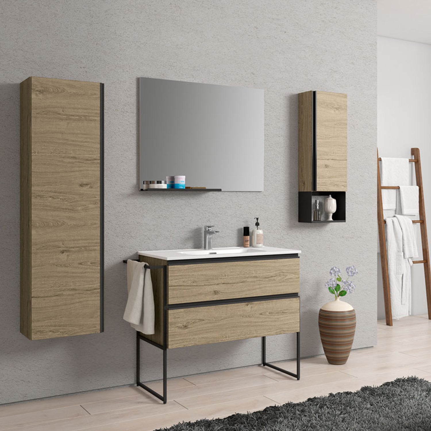 Composizione di mobili bagno con lavabo