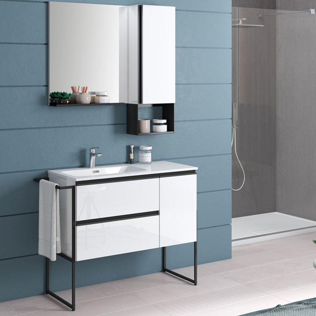  pensile e specchio modello York08 100x46x190h cm Bianco Lucido by CeramicStore | Lo specialista del tuo bagno