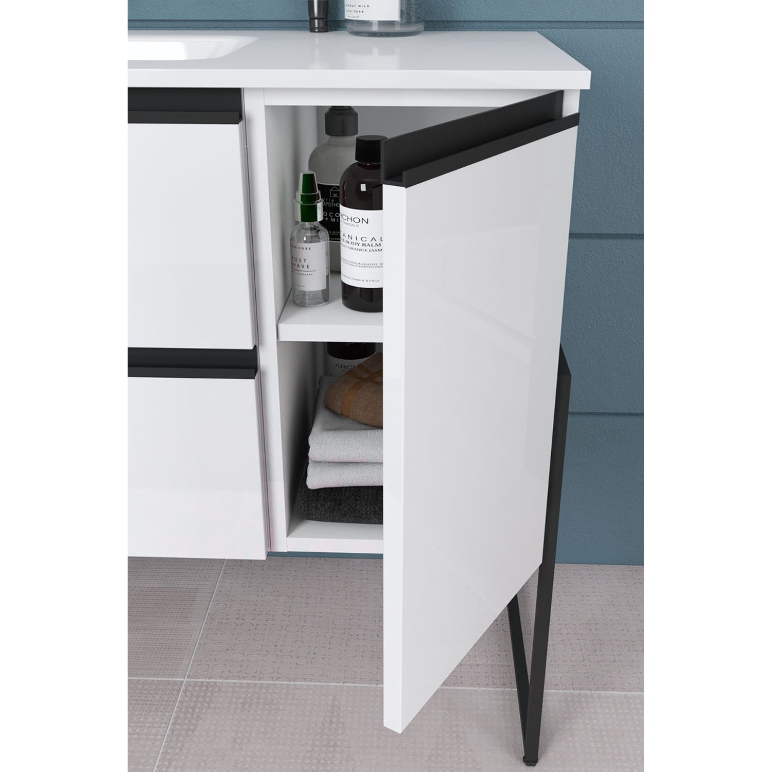  pensile e specchio modello York08 100x46x190h cm Bianco Lucido by CeramicStore | Lo specialista del tuo bagno
