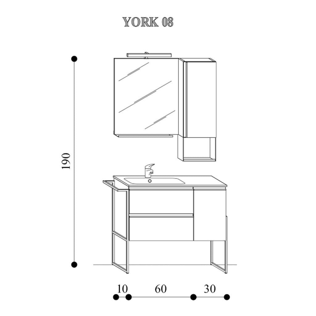  Composizione di mobili bagno con lavabo