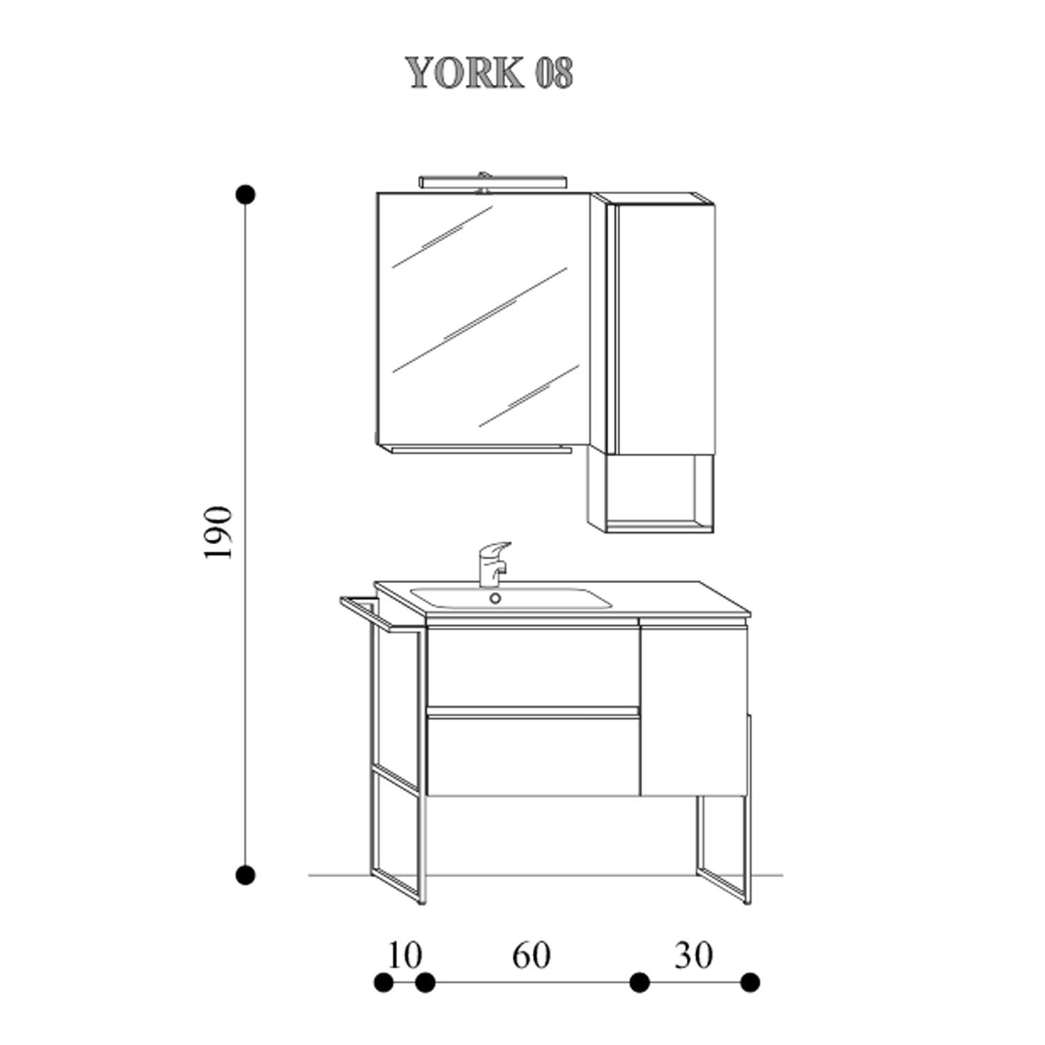  Composizione di mobili bagno con lavabo