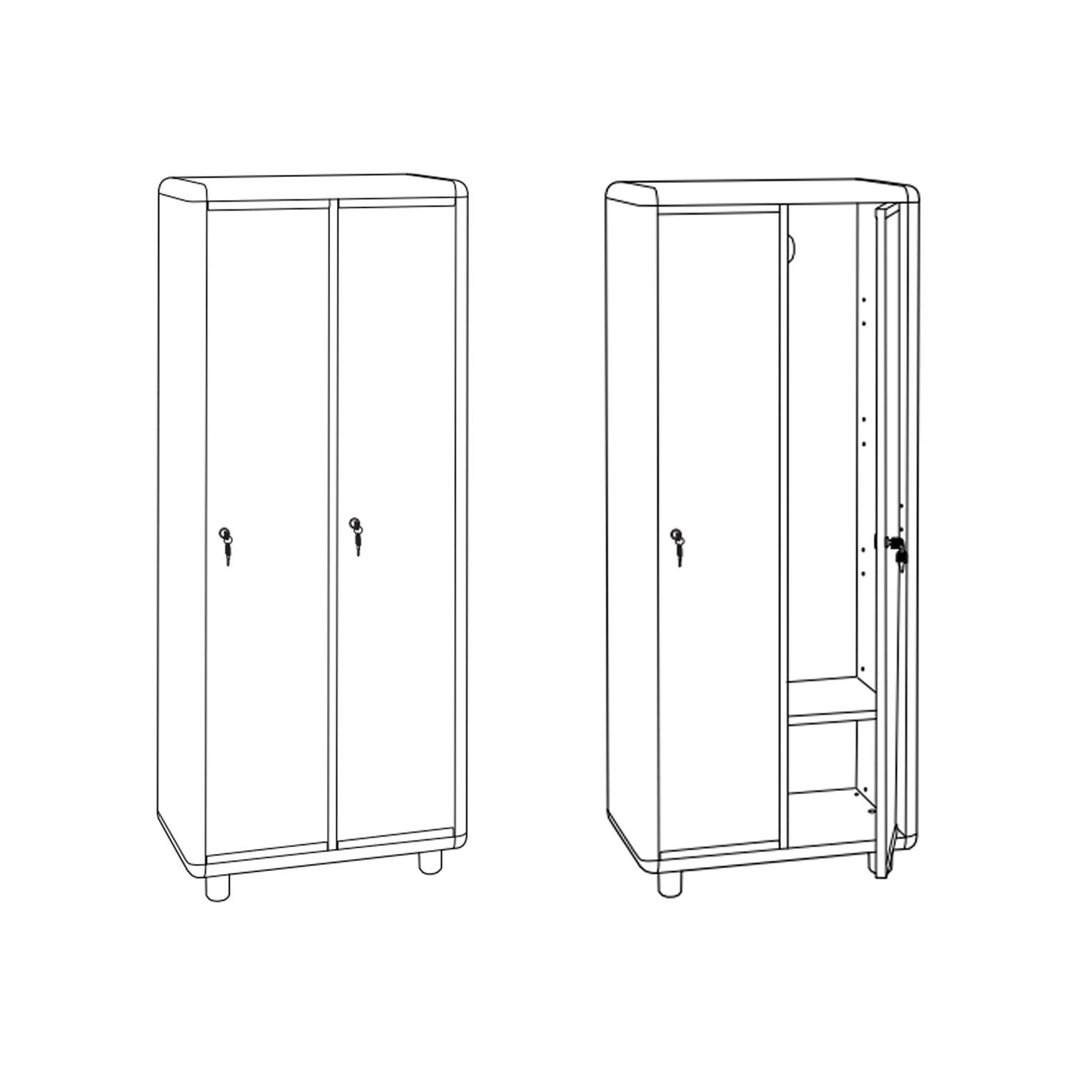  Armadio spogliatoi a due posti per esterno/interno - Grigio by CeramicStore | Lo specialista del tuo bagno