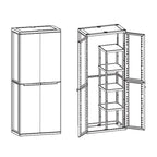  Armadio Terry Portascope a due ante - Grigio by CeramicStore | Lo specialista del tuo bagno