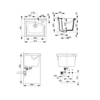 Lavatoio da Incasso in Ceramica Revine - 61 x 50 cm