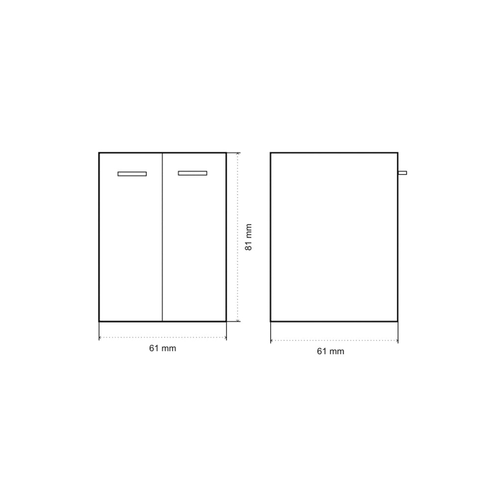Mobile Sottolavatoio Revine bianco con asse - 61x61x81 cm