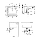 Lavatoio da Incasso in Ceramica Revine - 75x61 cm
